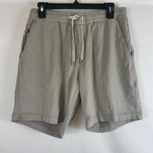 Vuori Ponto Short Men's M Gray-Beige Elastic Tie Waist Pockets - Picture 1 of 9